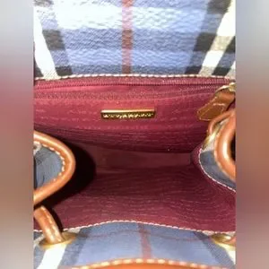 Burberry Haymarket Check Blue Backpack Leather Vintage Burberry | Bags | Burberry Haymarket Check Blue Backpack  main image 3